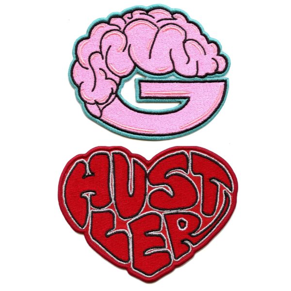Mind Of A G & Heart Of A Hustler Patch Combo Embroidered Iron On (2 Pack) Online - Image 2