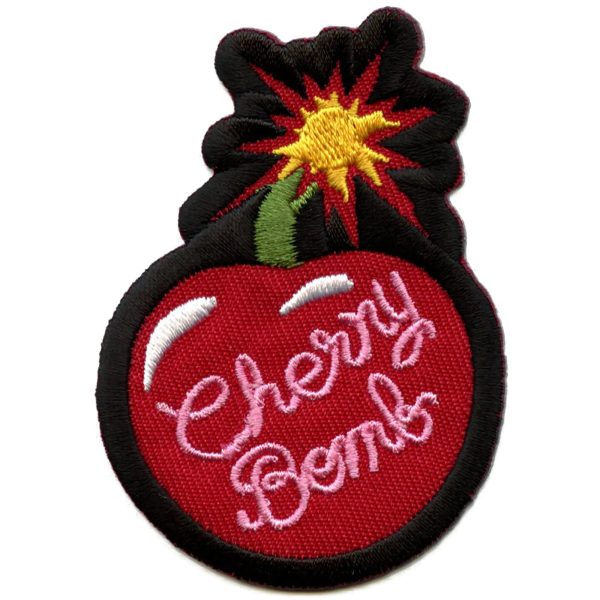 Cherry Bomb Patch Favorite Red Fruit Embroidered Iron On Discount