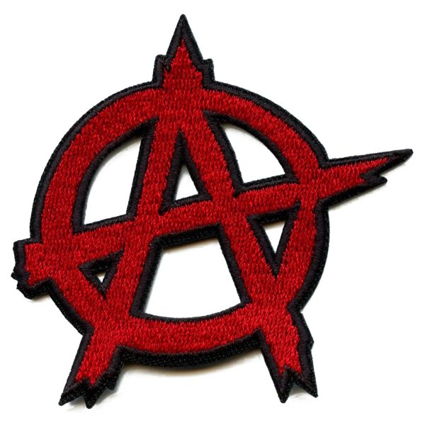 Red Anarchy Symbol Patch Rebel Alternative Protest Embroidered Iron On Online Sale