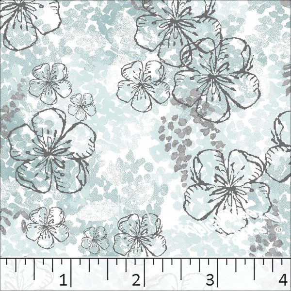 Large Floral Print Poly Cotton Dress Fabric 5931 Online now - Image 4