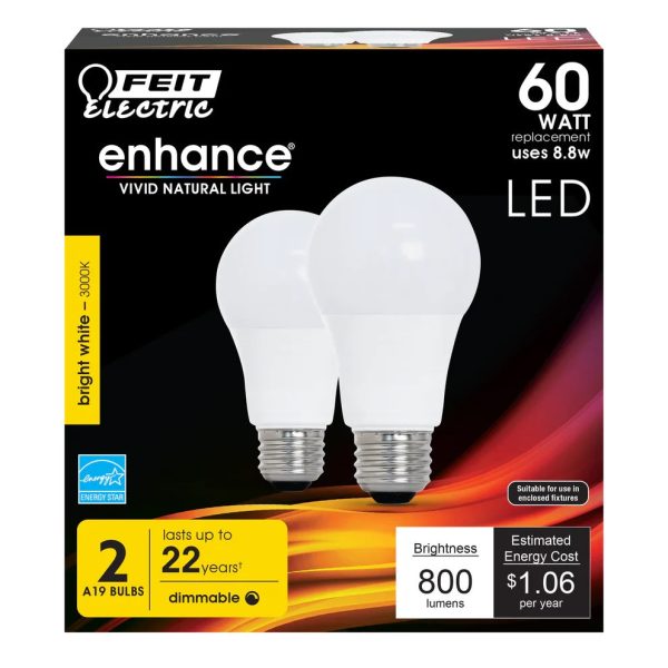 2-Pack 60W Enhance LED Light Bulbs OM608 For Cheap