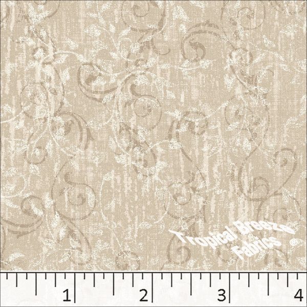 Standard Weave Vine Print Poly Cotton Dress Fabric 6156 For Discount