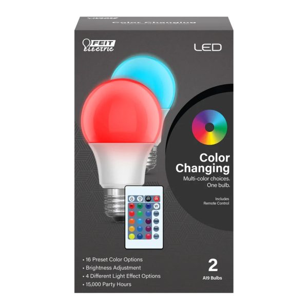 2-Pack Color-Changing A19 Party Bulbs A19RFPARTYLED2 Discount