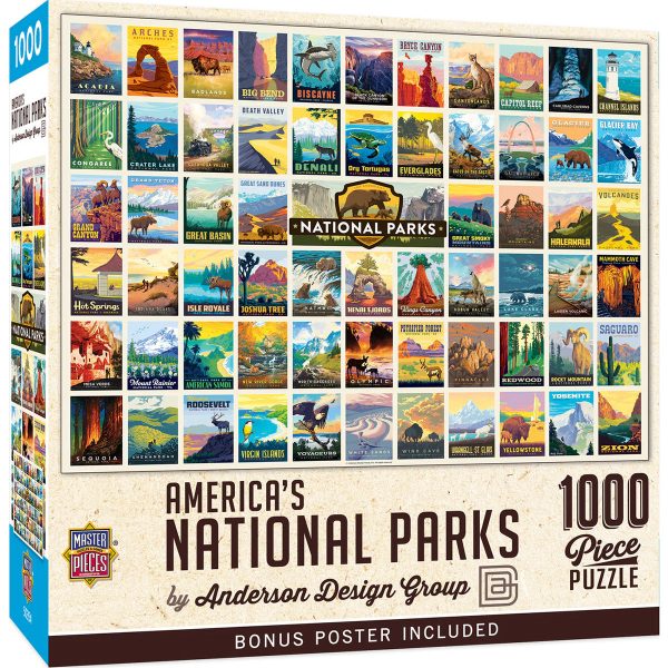 National Parks Collage Poster Art 1000 PC Puzzle 72376 on Sale