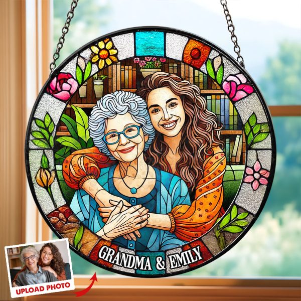 Custom Photo Gifts For Grandma Stained Glass Grandma Sunflower 04DTDT050325 Fashion - Image 2